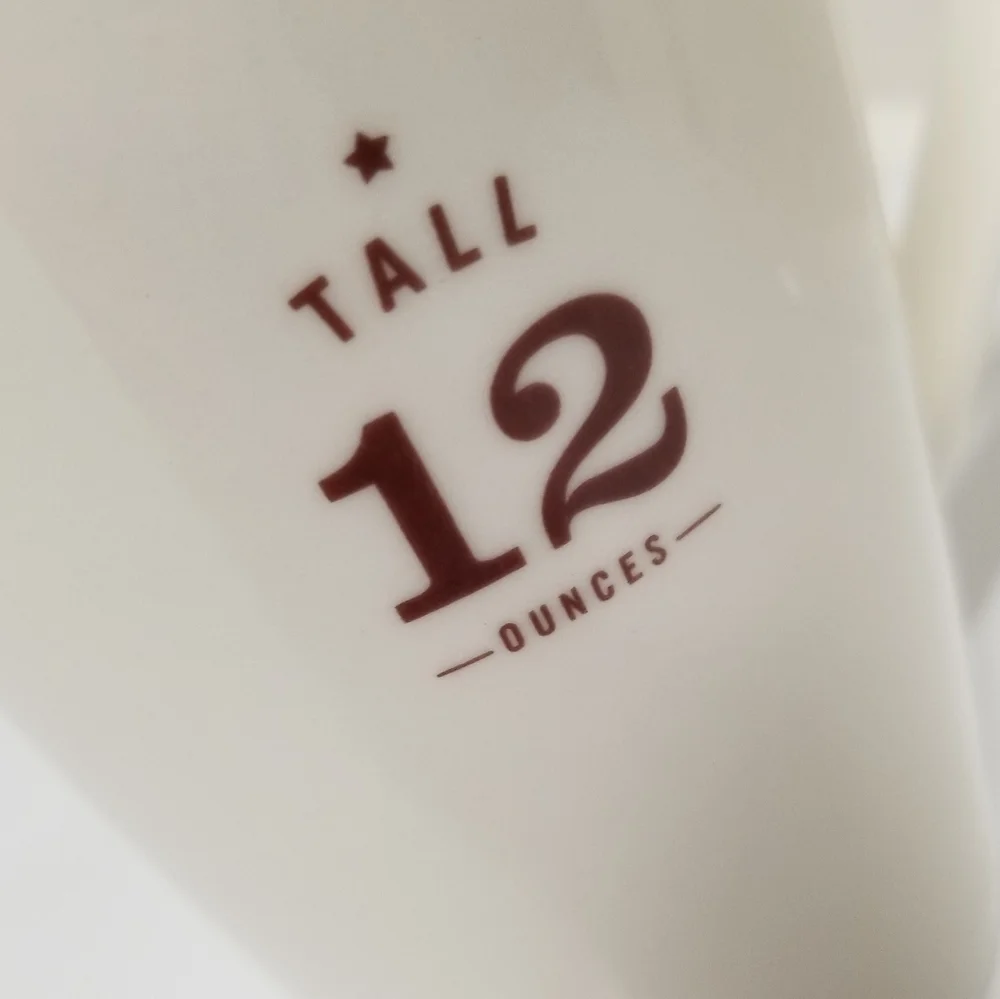 STARBUCKS 2010 TALL 12 Ounce White Coffee Cup Mug